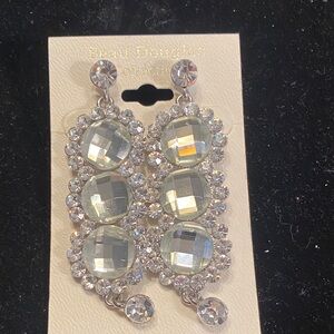 Clear Crystal Chandelier Earrings in Silver